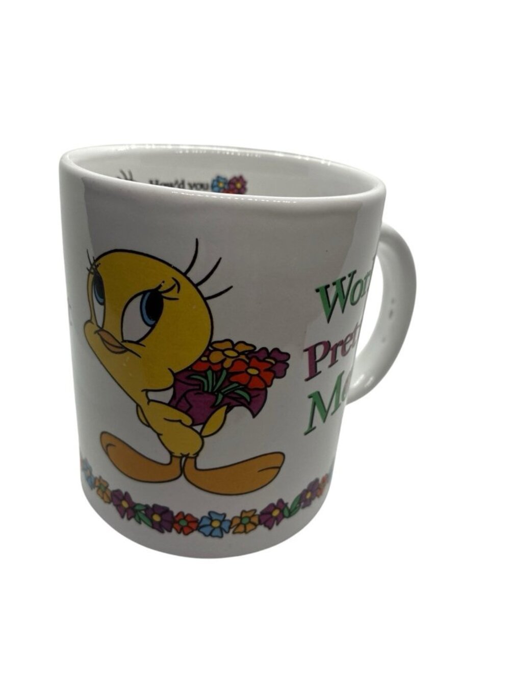 Vintage 2000 Tweety Bird Worlds Prettiest Mom Coffee Mug Warner Bros Looney Tune